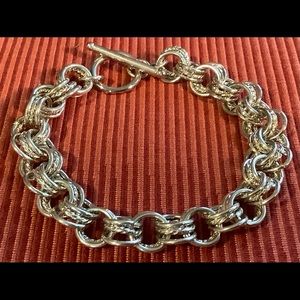 Vintage handmade 950 Silver 8” toggle bracelet